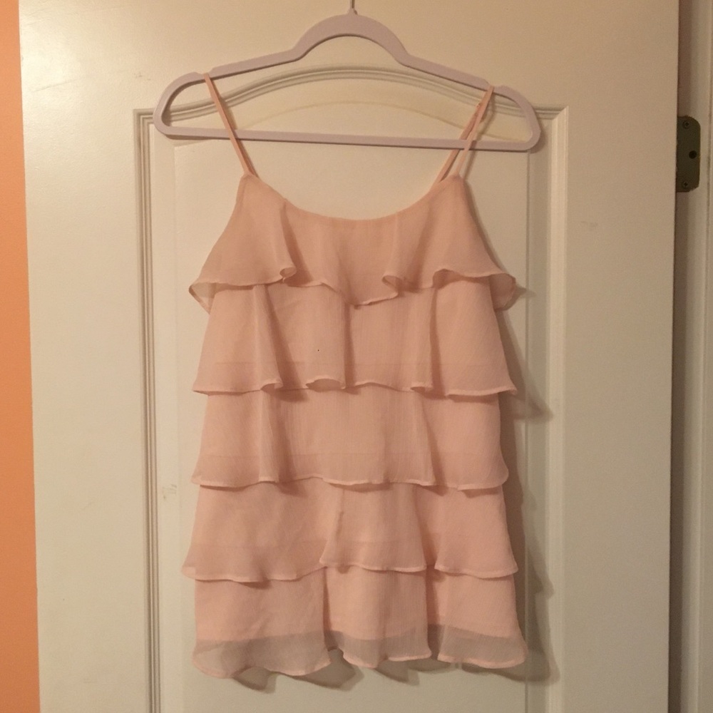 Pink Ruffled Sleeveless Top
